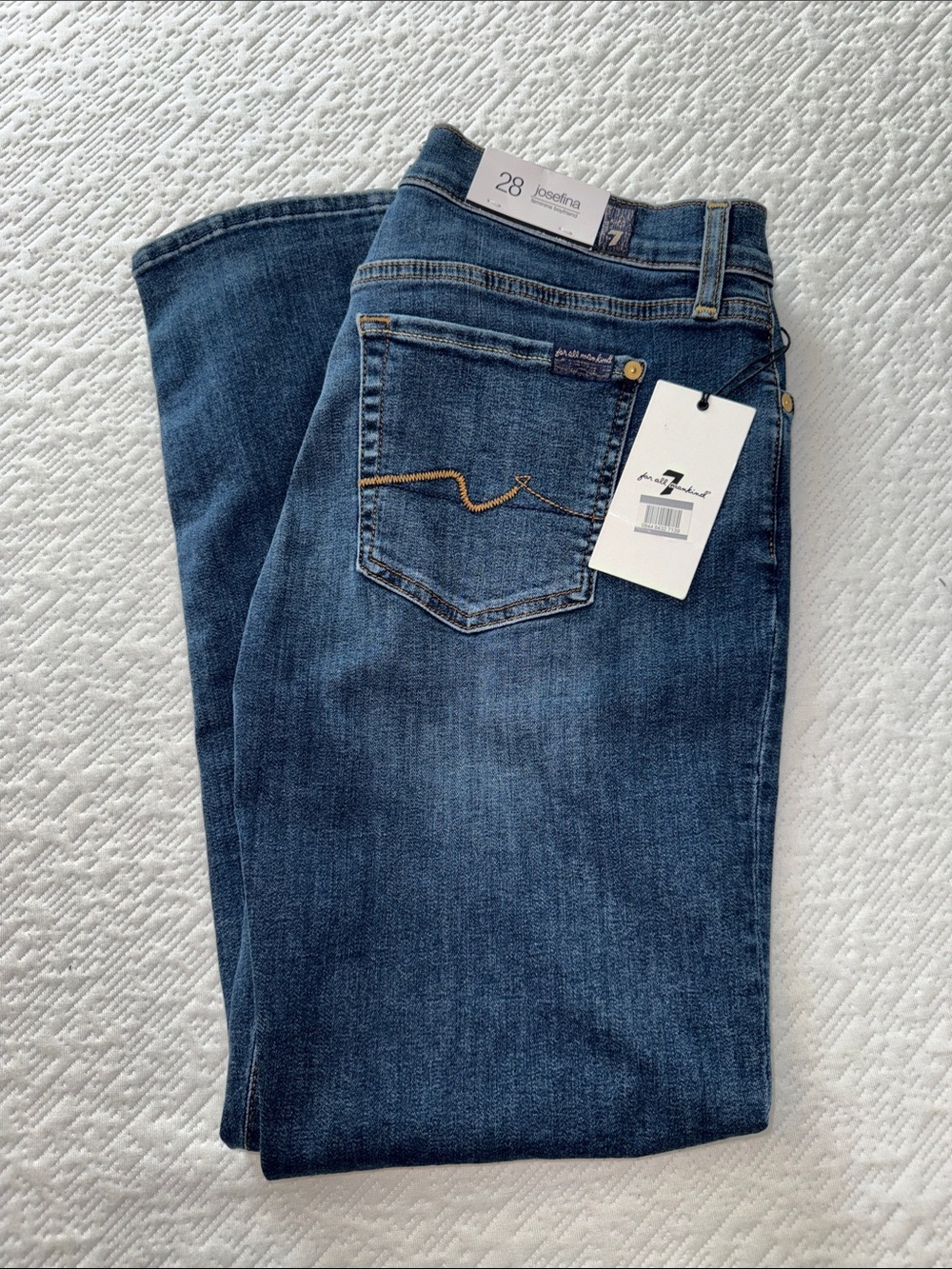 7 For All Mankind Womens Blue Straight Jeans 28 Josefina